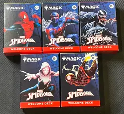 MTG x Spiderman Welcome Deck Empty Boxes Set of 5 Magic the Gathering NO CARDS - Image 1