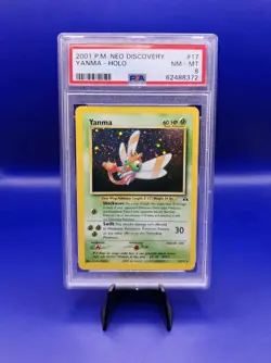 Yanma 17/75 Holo Rare Neo Discovery Pokemon Card TCG WOTC 2000 Graded PSA 8 - Image 2