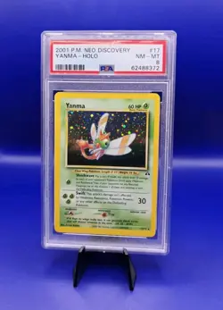Yanma 17/75 Holo Rare Neo Discovery Pokemon Card TCG WOTC 2000 Graded PSA 8 - Image 3
