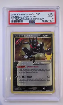 PSA 9 Greninja Gold Star SWSH144 Pokemon Celebrations Black Star Promo - Image 1