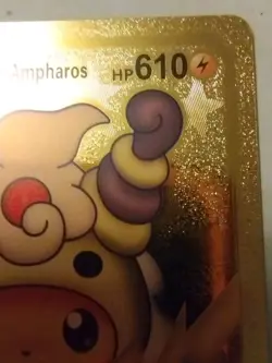 Pokemon Pikachu Fan Art Card Mega Ampharos Gold Foil Holo Fanart - Image 4
