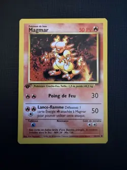 Pokemon Card - Magmar FRENCH 1st Edition Base Set 36/102 Mint WOTC 1999 - Image 1