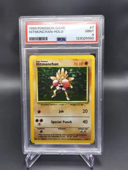 PSA 9 Hitmonchan Holo 7/102 Base Set 1999 Pokemon Card - Image 1