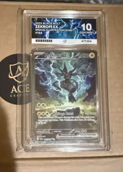 POKEMON TCG Zekrom EX - 166/086 Black Bolt - ENGLISH ACE 10 PERFECT SUBGRADES - Image 1