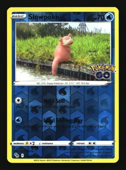 2022 Pokemon GO Slowpoke Reverse Holo Uncommon #19/78 - Image 1