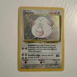 Pokemon TCG Chansey Base Set 3/102 Holo Good Condition 1999 - Image 1