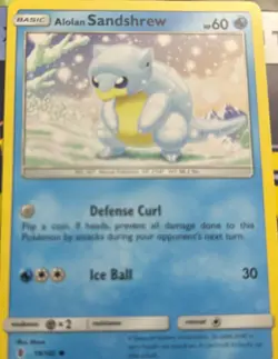 Alolan Sandshrew 19/145 Common Guardians Rising Sun & Moon Pokemon Card 2017 - Image 1