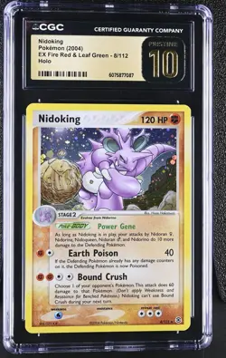 CGC 10 PRISTINE Nidoking 2004 EX Fire Red & Leaf Green 8/112 Holo Pokemon Card - Image 1