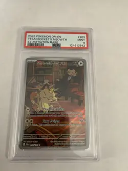 PSA 9 Team Rocket's Meowth #203/182 - Pokemon Destined Rivals Illustration Rare - Image 1