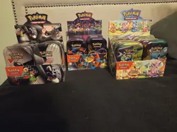 Pokemon TCG Empty Mini Tin Display X3. Tins And Stickers And Coins. No Packs. - Image 1