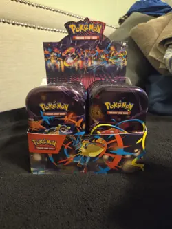 Pokemon TCG Empty Mini Tin Display X3. Tins And Stickers And Coins. No Packs. - Image 3
