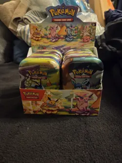 Pokemon TCG Empty Mini Tin Display X3. Tins And Stickers And Coins. No Packs. - Image 4