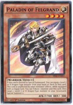 Yugioh - Paladin of Felgrand SR02-EN003 1st Edition - Structure Deck: Rise of th - Image 1