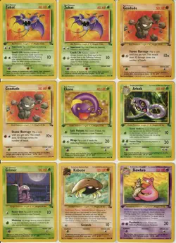 Pokemon 36 Card Lot 1st Edition Fossil Jungle Rare Vintage WOTC TCG - Image 2