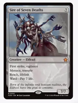 Sire of Seven Deaths FDN Foundations MTG Mythic Card M/Nm Condition - Image 1