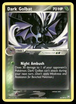 Pokemon Cards Dark Golbat 34/109 Team Rocket Returns Uncommon LP - Image 1