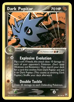 Pokemon Cards Dark Pupitar 40/109 Team Rocket Returns Uncommon LP - Image 1
