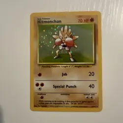 Pokemon TCG Hitmonchan Base Set Holo Rare Card 7/102 - Image 1