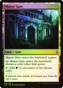 NM Foil Manor Gate, MTG, Baldur's Gate, Magic the Gathering, 356 - Image 1