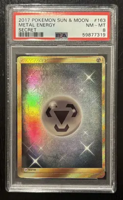 PSA 8 NM-MT 2017 Pokemon Sun & Moon METAL ENERGY #163 Full Art Secret Rare - Image 1