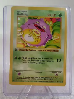 Pokemon TCG Koffing Base Set 51/102 Regular 1st Edition Common NM LP Shadowless - Image 3