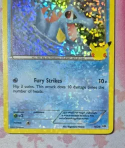 FULL HOLO BLEED ERROR Pokemon Totodile Holo Mcdonalds Promo 2021 - 18/25 Lp - Image 4