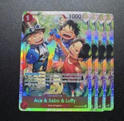 4x Ace & Sabo & Luffy OP13-007 SR - One Piece TCG English Playset Near-Mint - Image 1