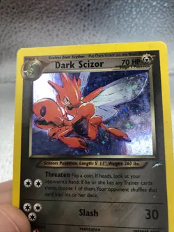 Pokemon Dark Scizor 9/105 Neo Destiny Holo Rare Card English Moderate Play - Image 2