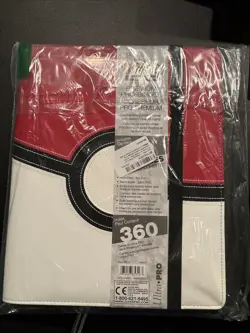 Pokemon Premium Pro Binder - White/Red Leatherette padded cover UltraPro Cards - Image 1