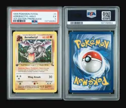 Pokemon 1999 1st Edition Prerelease Aerodactyl Holo Card 1/62 Fossil Rare - Image 3