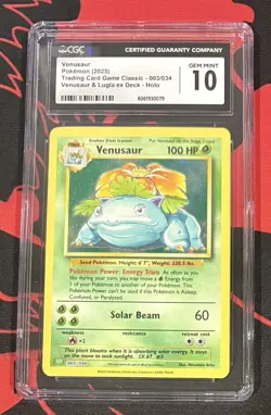 💎 CGC 10 GEM MINT 💎 Venusaur 003/034 CLV Trading Card Game Classic Deck Card - Image 1