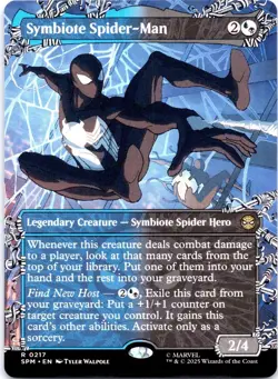 Symbiote Spider-Man Borderless Marvel Spider-Man MTG Secret Lair Regular Card - Image 1