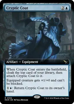 Mint/Near-Mint, English - 1 x MTG Cryptic Coat - Extended Art Murders at Karlov - Image 1