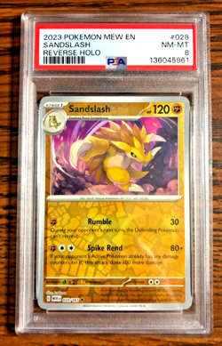 Sandslash Reverse Holo #028 - PSA NM-MT 8 - Scarlet & Violet 151 - Pokemon TCG - Image 1