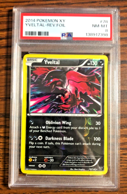 Yveltal Reverse Holo Rare #78 - PSA NM-MT 8 - 2014 XY Base Set - Pokemon TCG - Image 1