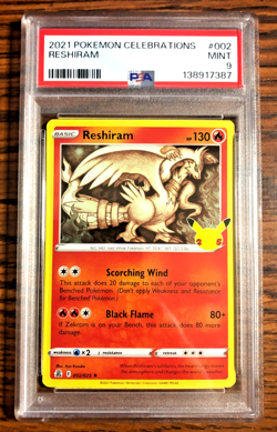 Reshiram Holo Rare #002 - PSA MINT 9 - 2021 SWSH Celebrations - Pokemon TCG - Image 1