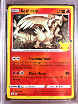 Reshiram Holo Rare #002 - PSA MINT 9 - 2021 SWSH Celebrations - Pokemon TCG - Image 2