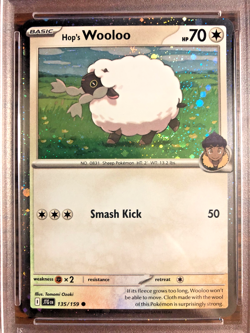 Hop's Wooloo Cosmos Holo #135 - PSA NM-MT 8 - Hop's Zacian EX Box - Pokemon TCG - Image 2