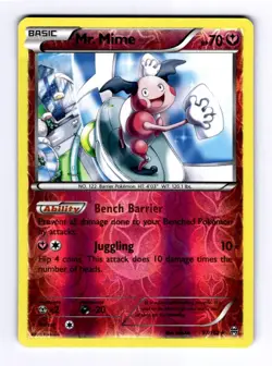 Mr. Mime XY - BREAKthrough #97 (2015) Rare Reverse Holo NM Pokemon - Image 1