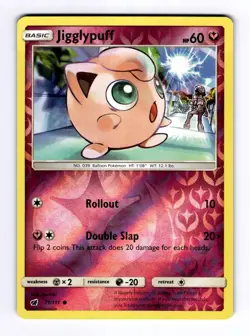 Jigglypuff SM - Crimson Invasion #71 (2017) Common Reverse Holo NM Pokemon - Image 1