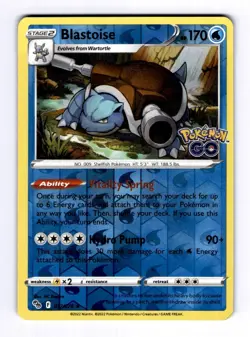 Blastoise Pokemon GO #017 (2022) Reverse Holo NM Pokemon - Image 1
