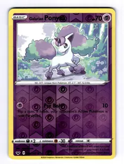 Galarian Ponyta Sword & Shield Base Set #081 Common Reverse Holo NM Pokemon - Image 1