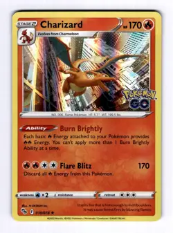 Charizard Pokemon GO #010 (2022) Holo NM Pokemon - Image 1