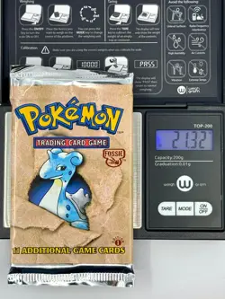 21.32 g HEAVY 1st Edition Fossil Lapras Pokemon TCG Sealed Booster Pack - Image 1
