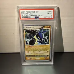 2007 POKEMON D & P LUCARIO LV.X BLACK STAR PROMO-HOLO Psa 6 - Image 1