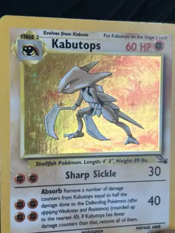 Pokemon TCG Kabutops 9/62 Fossil Holo Rare (English) - MP - Image 4