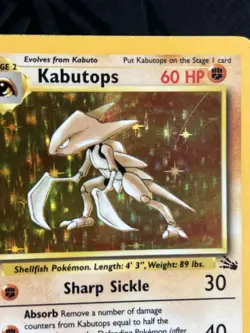 Pokemon TCG Kabutops 9/62 Fossil Holo Rare (English) - MP - Image 5