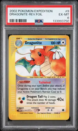 Dragonite Reverse Holo Rare PSA 6 Pokemon Expedition 9/165 - Image 1