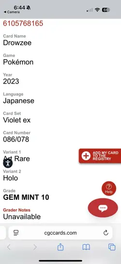 Drowzee Pokemon (2023) Japanese Violet Ex - 086/078 Art Rare - Holo - CGC 10 - Image 3