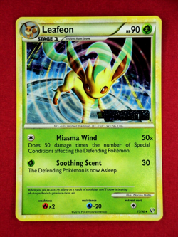 🌀HOLOGRAPHIC PRERELEASE LEAFEON🌀 Holo Pokemon Promo | HGSS Undaunted | 17/90 | - Image 1